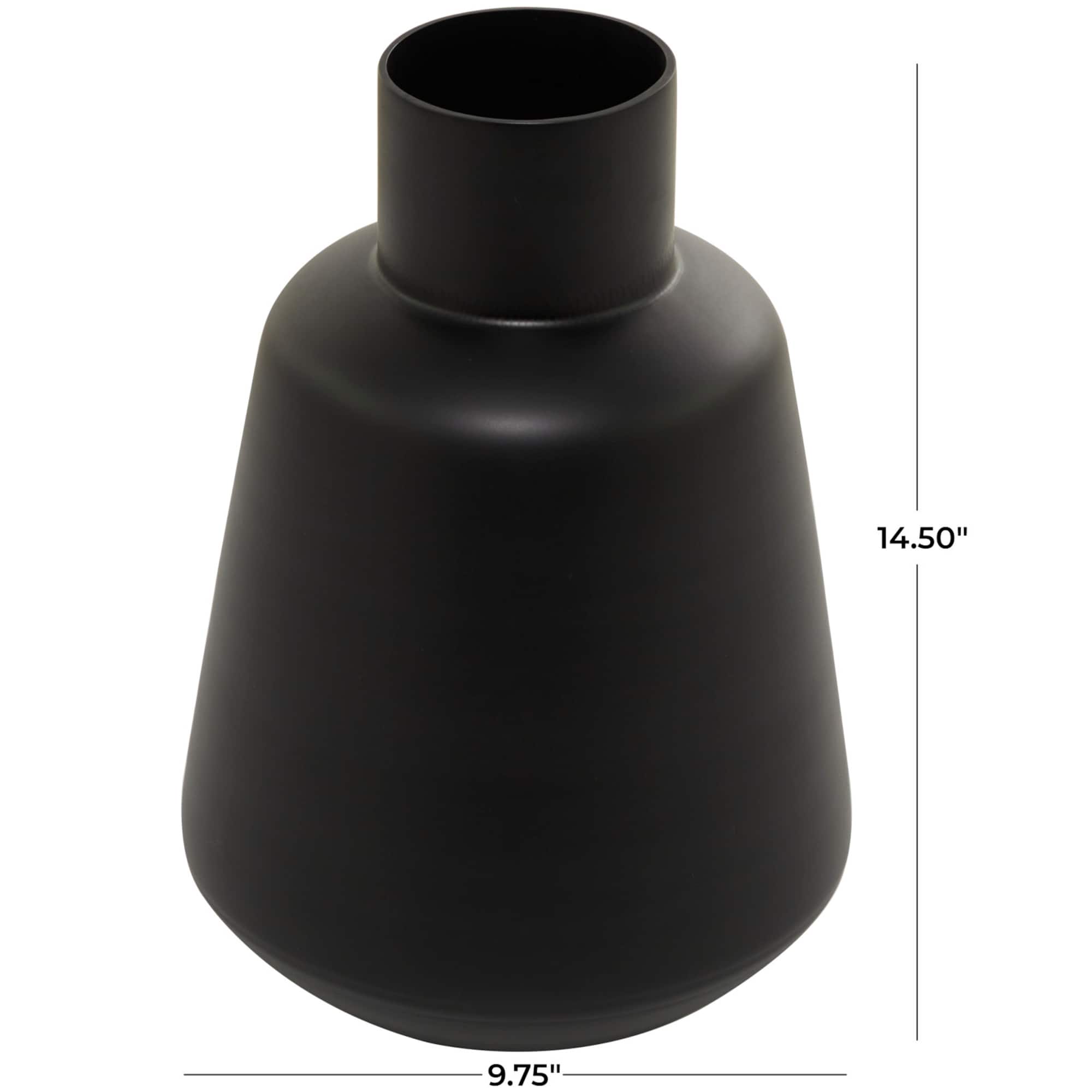 Black Glass Vase 10" x 10" x 15"